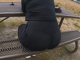 Public See Thru Yoga Pants Big Booty Wife