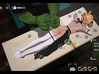 ORC Palpate [3D Hentai Game] EP.1 смазанный массаж на извращенном эльфе