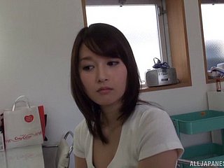 Sweet and cute Japanese woman and three unmitigatedly sex-crazed guys