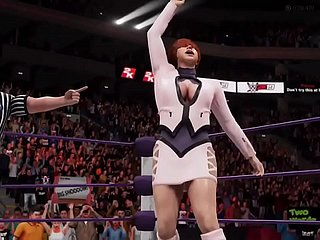 cassandra with sophitia vs Shermie with ivy -Thererible Ending !! -WWE2K19 -WAIFUレスリング