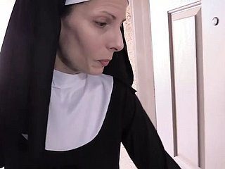 Wife Crazy nun fuck in stocking