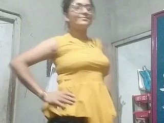 Aunty regarding tight blouse and bra and underclothes