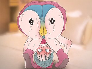 Piplup trên mông của Bulma! Pokemon và Dragon Bop Anime Hentai (Phim hoạt hình 2D Sex) khiêu dâm
