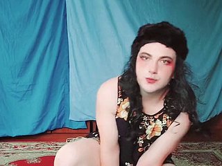 뜨거운 금발의 게이 큰 전리품 에 섹시한중년여성 드레스 Youtuber CrossdresserKitty